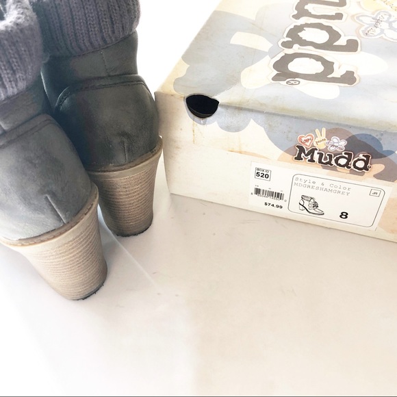 MUDD Tassel Heel Ankle Boots Size 8 Gresham Grey - Picture 4 of 6